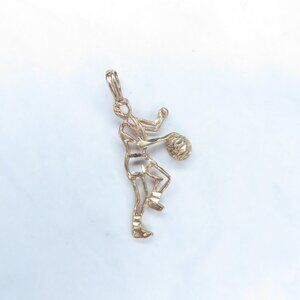 14K Gold Basketball Player Pendant